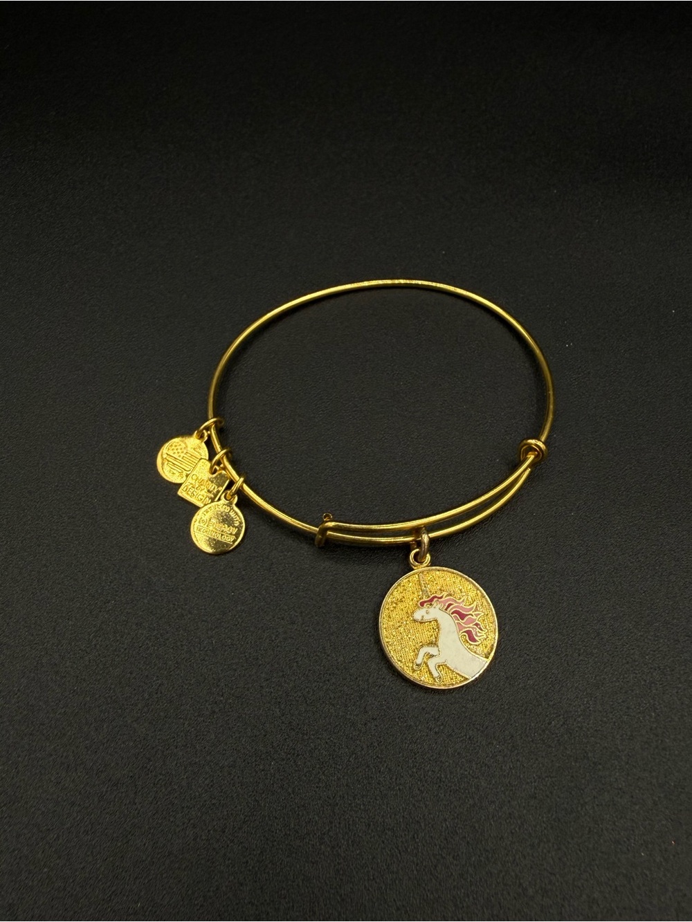 Gold Tone Alex and Ani Unicorn Charm Bracelet